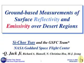 Ground-based Measurements of Surface Reflectivity and Emissivity over Desert Regions