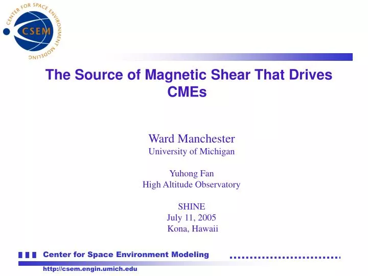 the source of magnetic shear that drives cmes