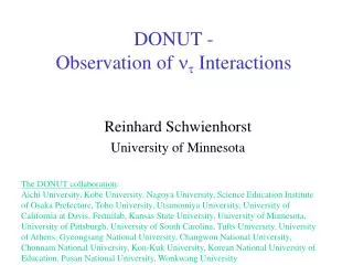 DONUT - Observation of n t Interactions