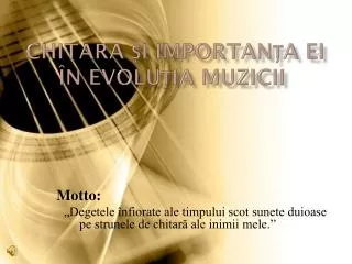 chitara i importan a ei n evolu ia muzicii