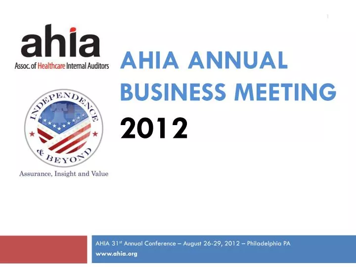 ahia annual business meeting 2012