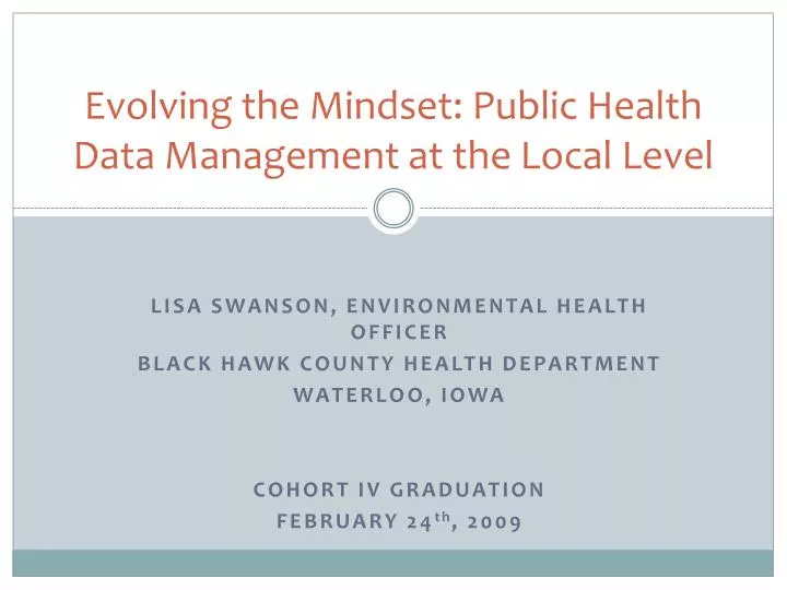 evolving the mindset public health data management at the local level