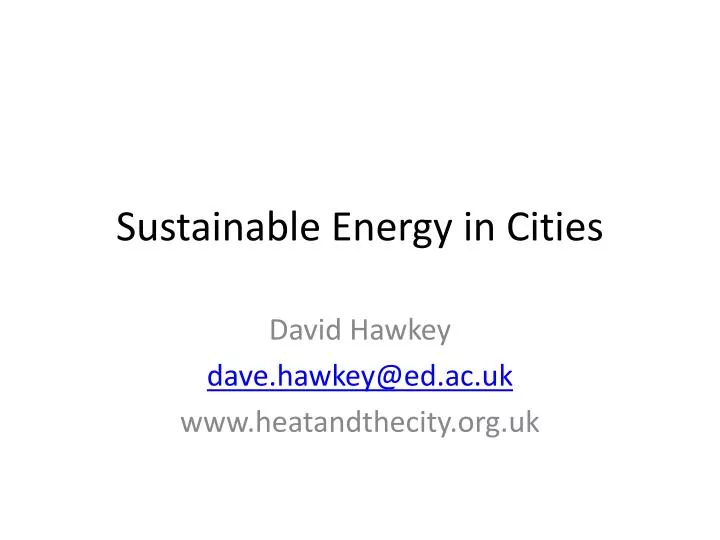 sustainable energy in cities