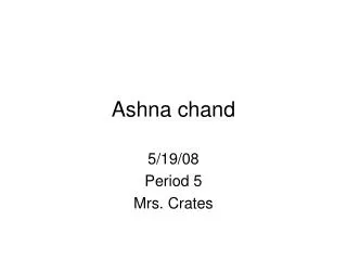 Ashna chand