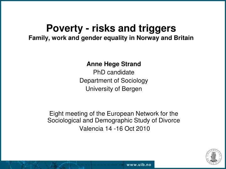 poverty risks and triggers family work and gender equality in norway and britain