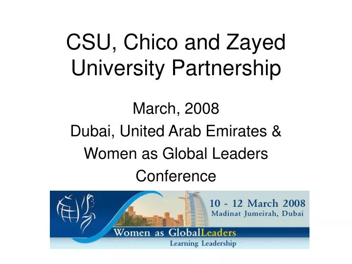 csu chico and zayed university partnership