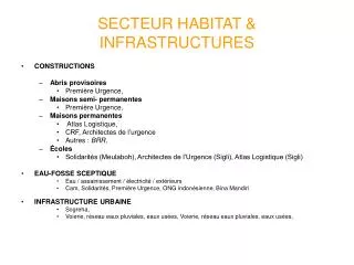 secteur habitat infrastructures