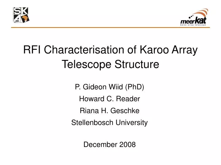 rfi characterisation of karoo array telescope structure