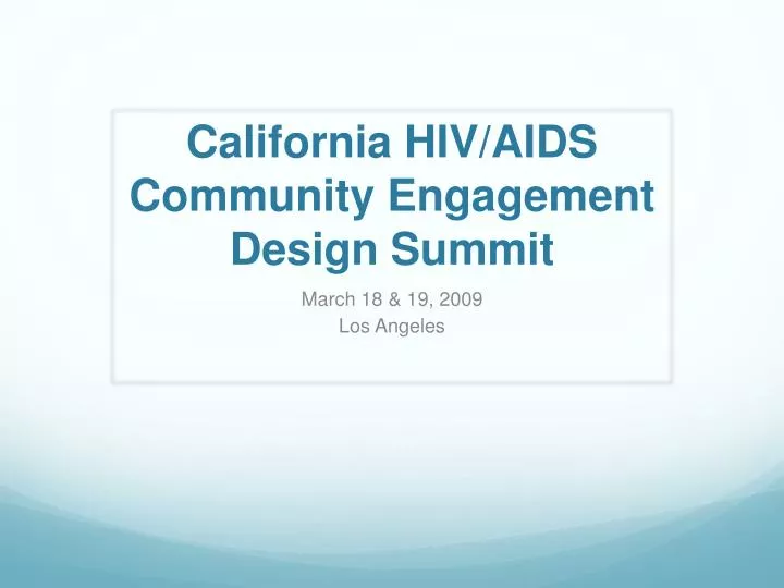 california hiv aids community engagement design summit
