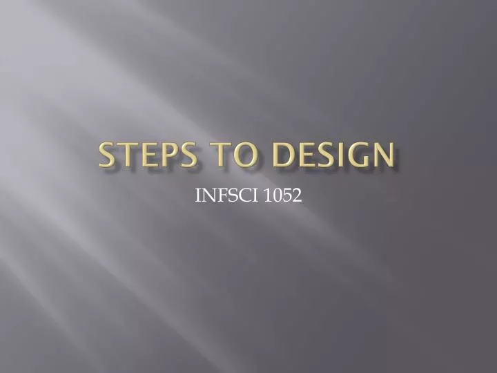 steps to design