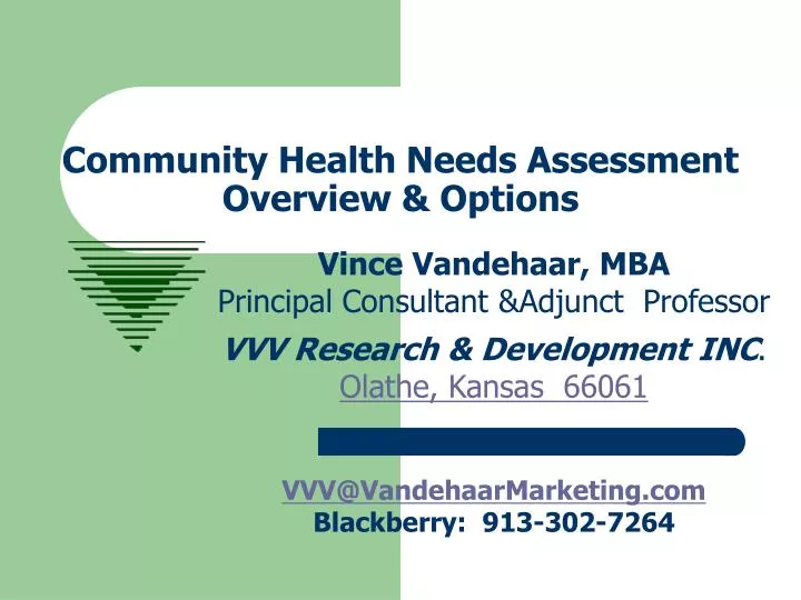 community health needs assessment overview options