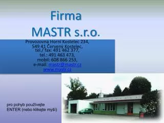 firma mastr s r o