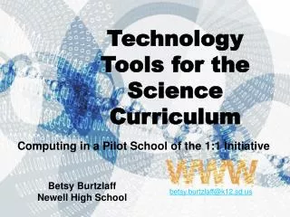 Technology Tools for the Science Curriculum