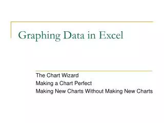 Graphing Data in Excel