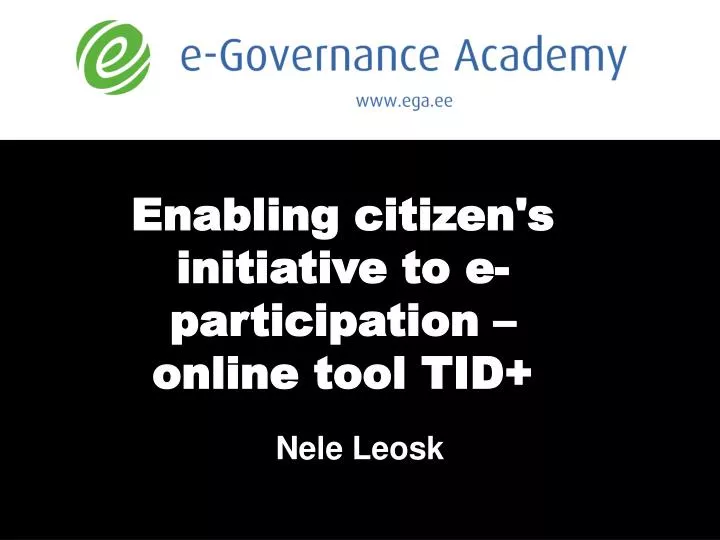 enabling citizen s initiative to e participation online tool tid