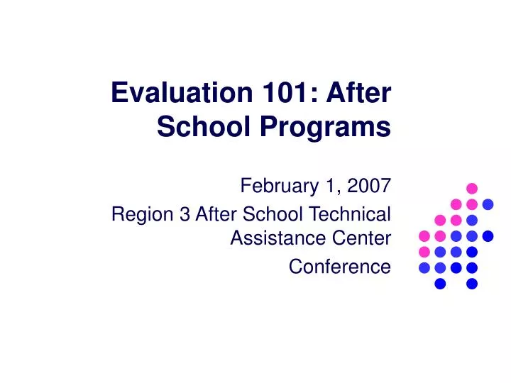 evaluation 101 after school programs