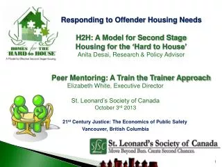 Responding to Offender Housing Needs H2H: A Model for Second Stage