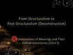 From Structuralism to Post-Structuralism (Deconstruction) - slide 1