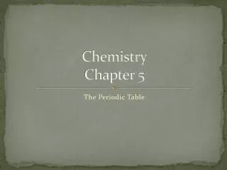 Chemistry Chapter 5