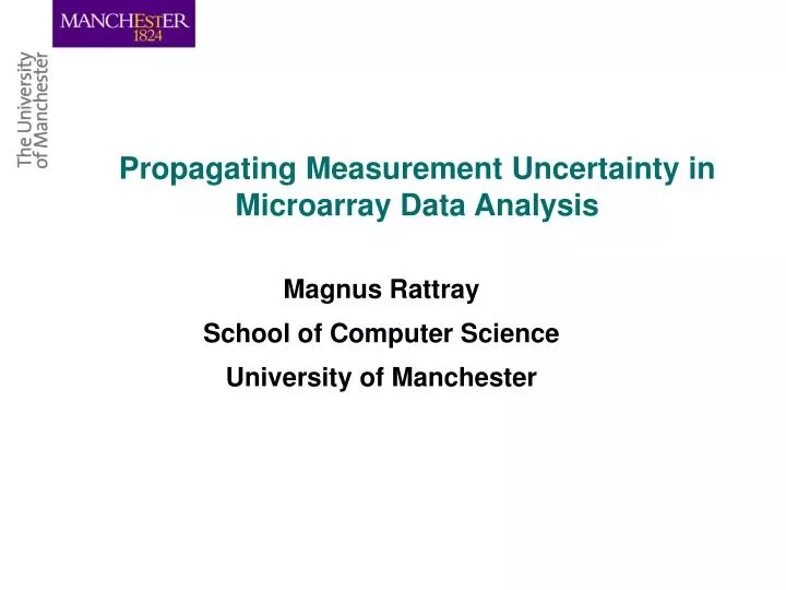 propagating measurement uncertainty in microarray data analysis
