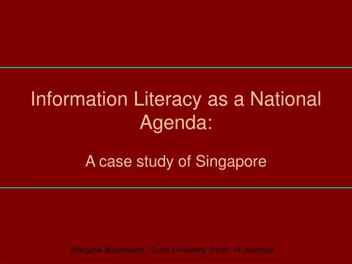 information literacy as a national agenda