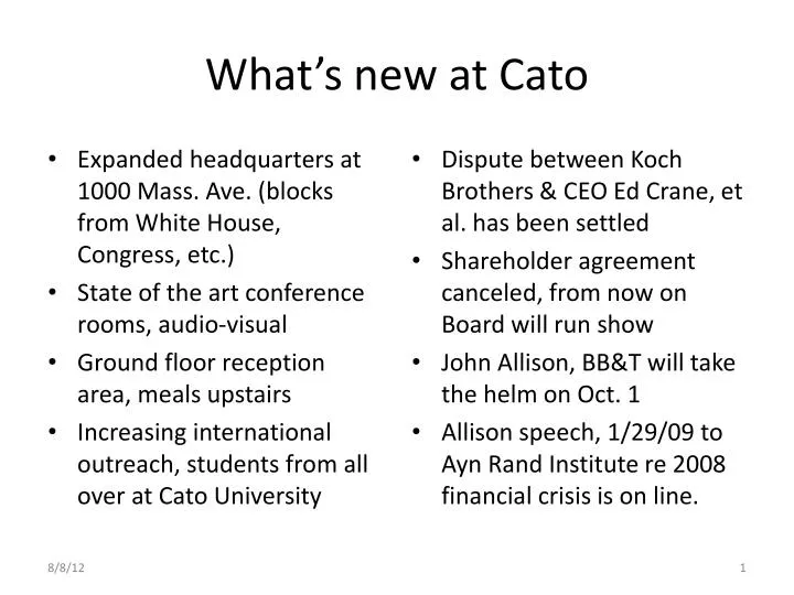 what s new at cato