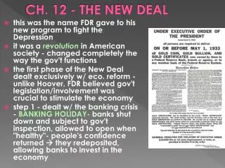 CH. 12 - THE NEW DEAL