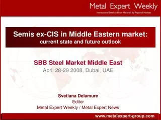 Semis ex-CIS in Middle Eastern market : current state and future outlook