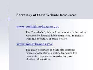 Secretary of State Website Resources