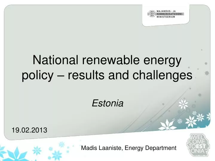 national renewable energy policy results and challenges estonia