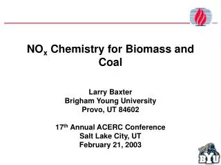 NO x Chemistry for Biomass and Coal