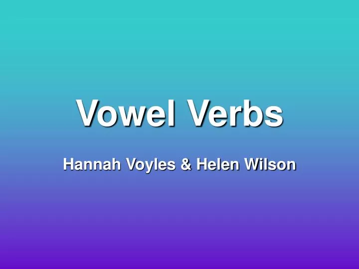 vowel verbs