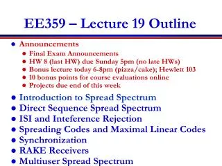 EE359 – Lecture 19 Outline