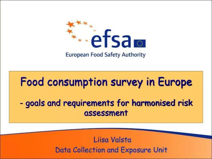 food consumption survey in europe goals and requirements for harmonised risk assessment