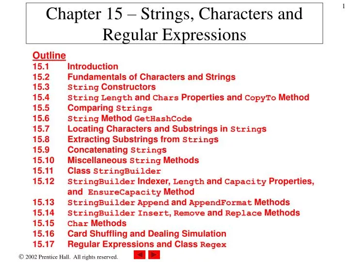 chapter 15 strings characters and regular expressions