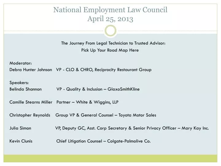 national employment law council april 25 2013