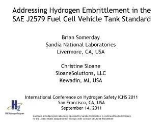 Addressing Hydrogen Embrittlement in the SAE J2579 Fuel Cell Vehicle Tank Standard