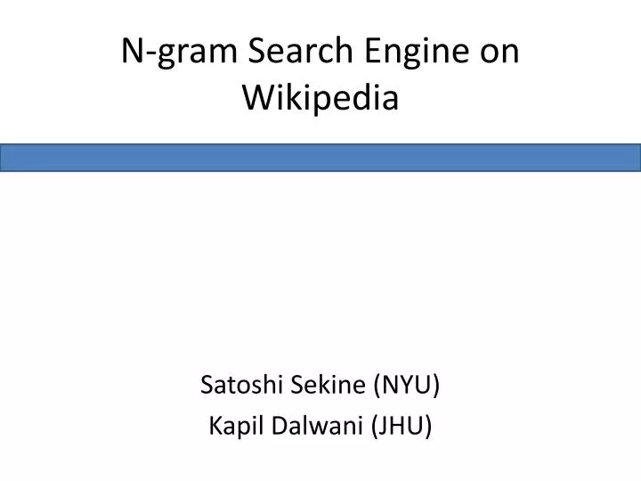 n gram search engine on wikipedia