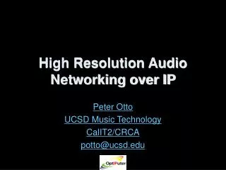 High Resolution Audio Networking over IP