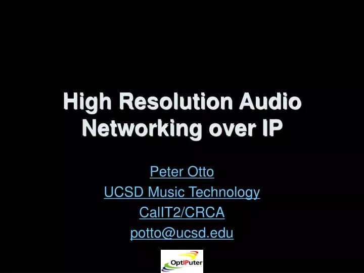 high resolution audio networking over ip