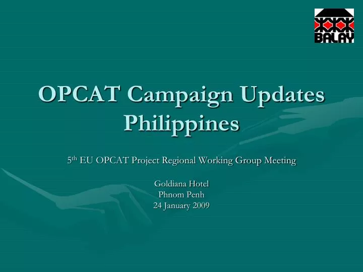 opcat campaign updates philippines