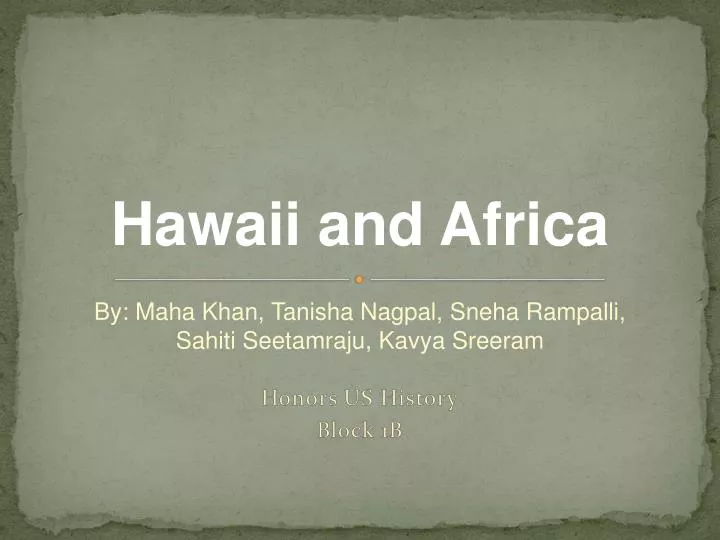hawaii and africa
