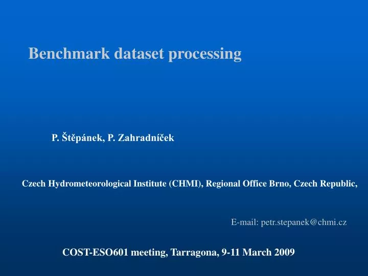 benchmark dataset processing