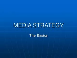 MEDIA STRATEGY