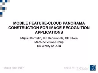 Mobile feature-cloud panorama construction for image recognition applications