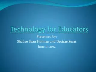 Technology for Educators