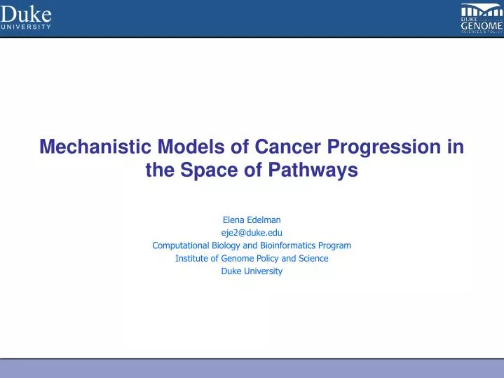 mechanistic models of cancer progression in the space of pathways