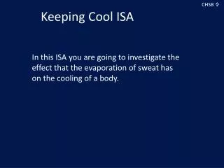 Keeping Cool ISA