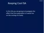 Keeping Cool ISA - slide 1