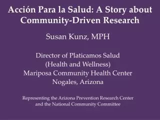 Acción Para la Salud: A Story about Community-Driven Research